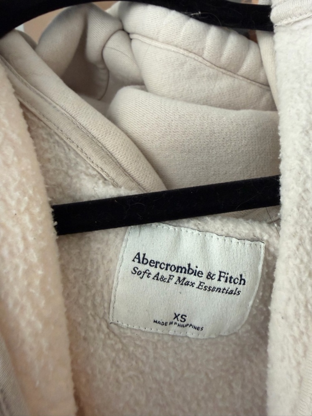 Abercrombie & Fitch Cream Sherpa Zip Hoodie - Picture 2 of 2
